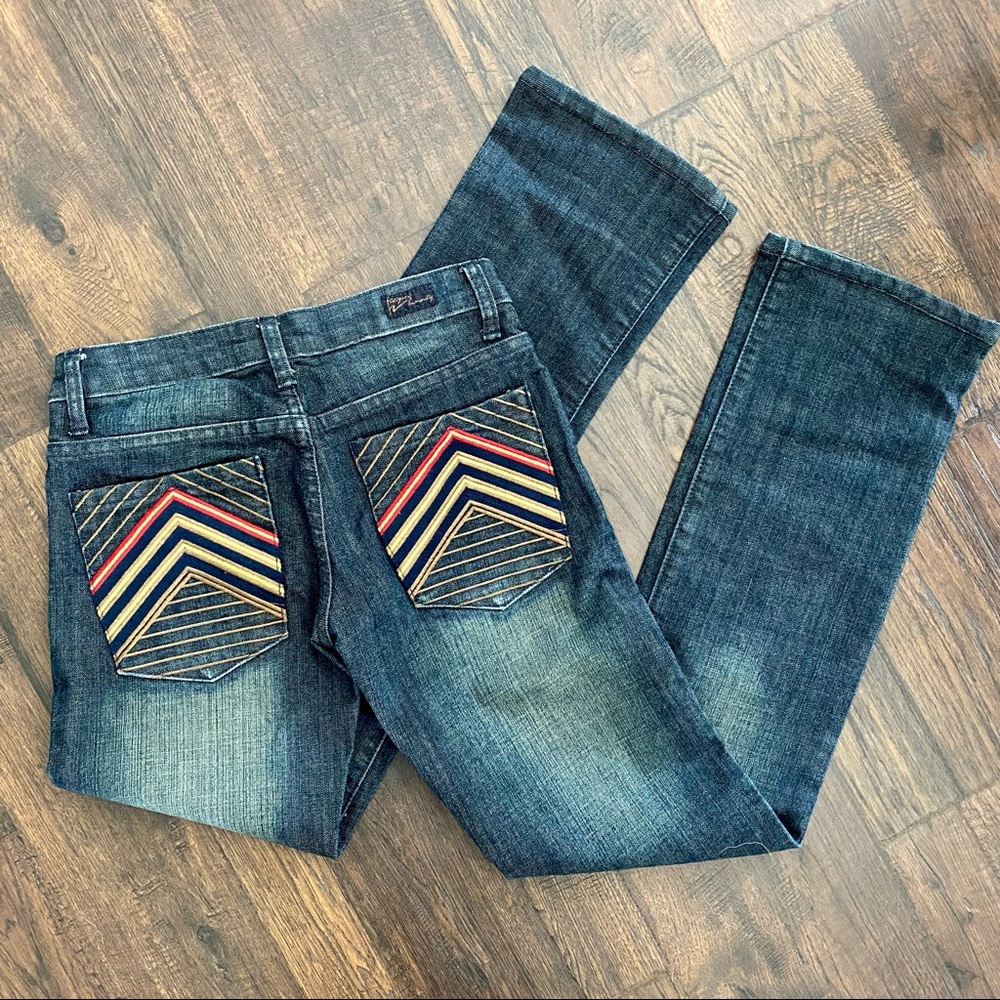 CITIZENS OF HUMANITY Ingrid Flare Venetian Stretch Jeans Size 27 Embroidered